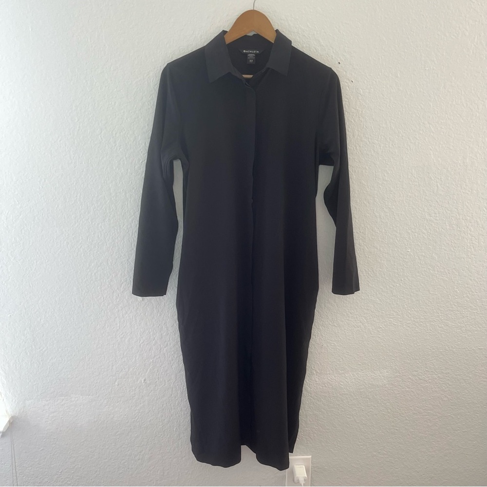 ATHLETA Urbanite Dress Black #846038 Casual Shirt Style Missing BELT Size S/P - Picture 4 of 16